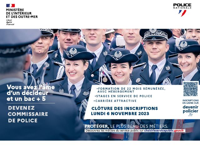 Campagne de recrutement commissaires et officiers de police 2023