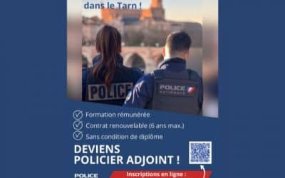 Campagne de recrutement de policiers adjoints dans le Tarn