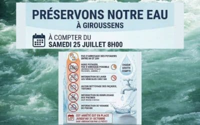 Restrictions d’usage de l’eau à Giroussens : du 25 juillet au 31 octobre 2026